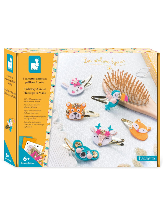 6 barettes animaux a creer