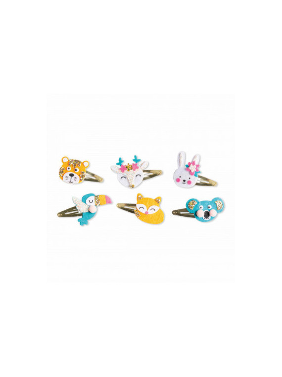 6 barettes animaux a creer
