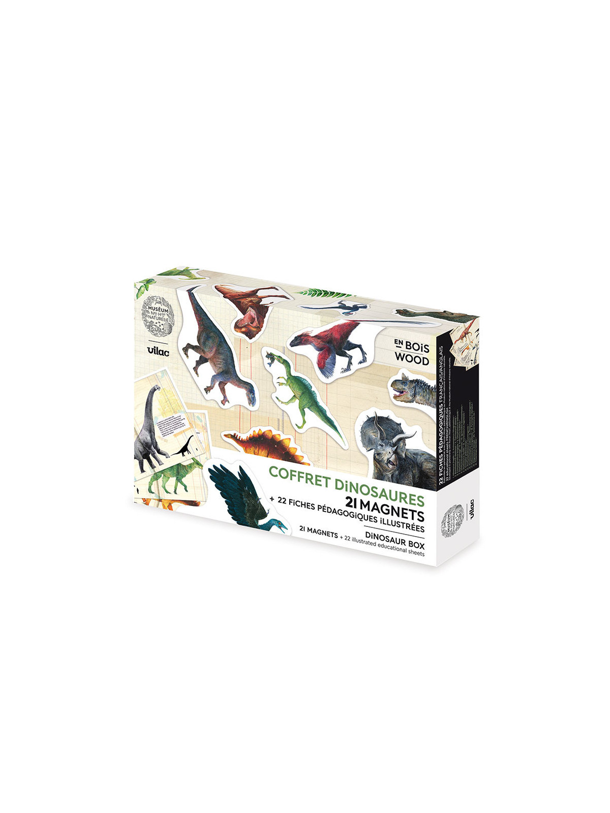 Set de 21 magnets dinosaures - Muséum national d'Histoire