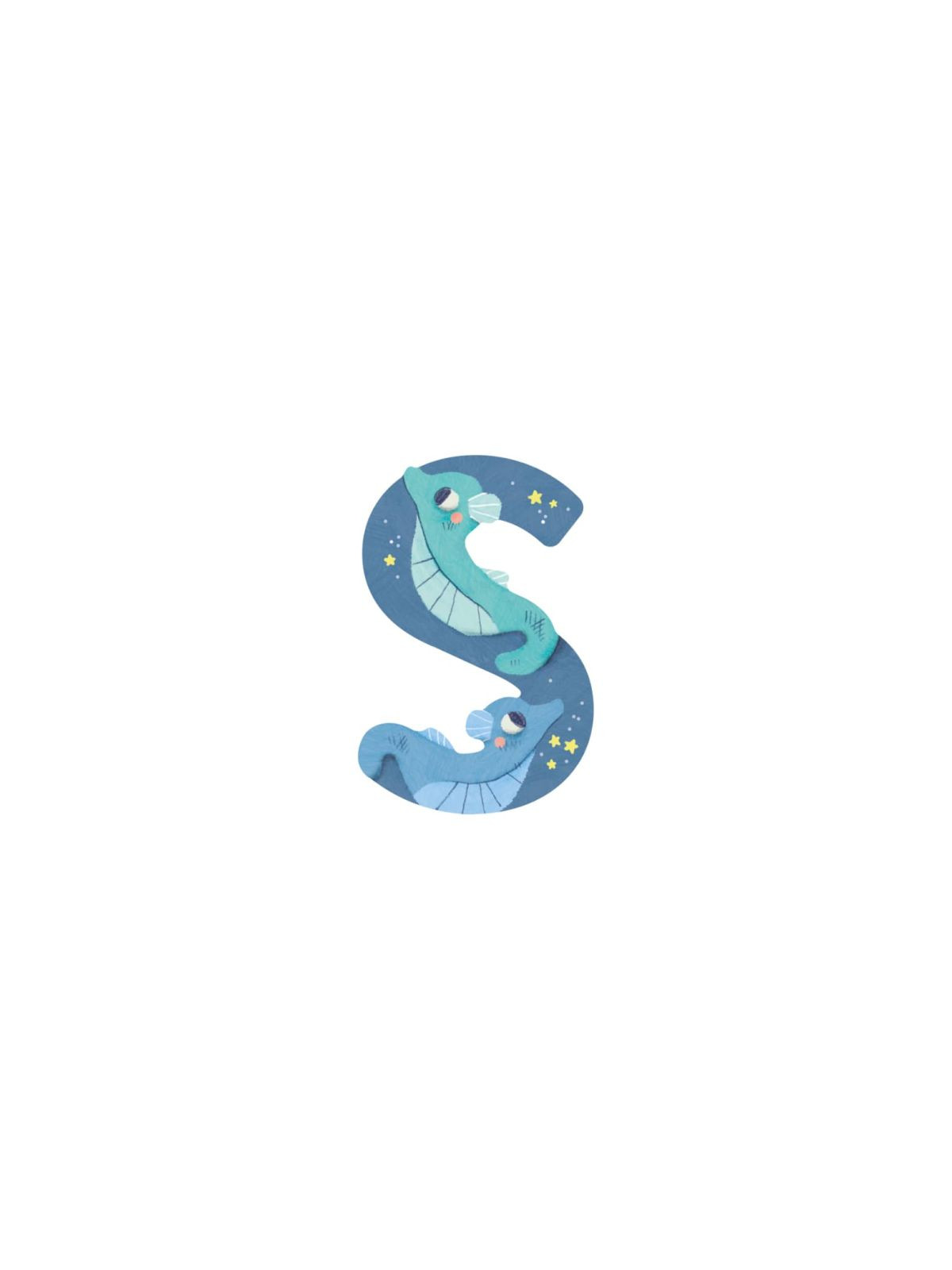 Lettre S bleu