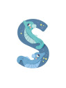 Lettre S bleu