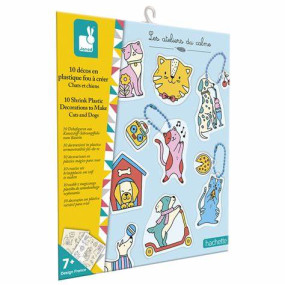 Kit Créatif - 10 Décos en Plastique Fou Chats et Chiens à Cr