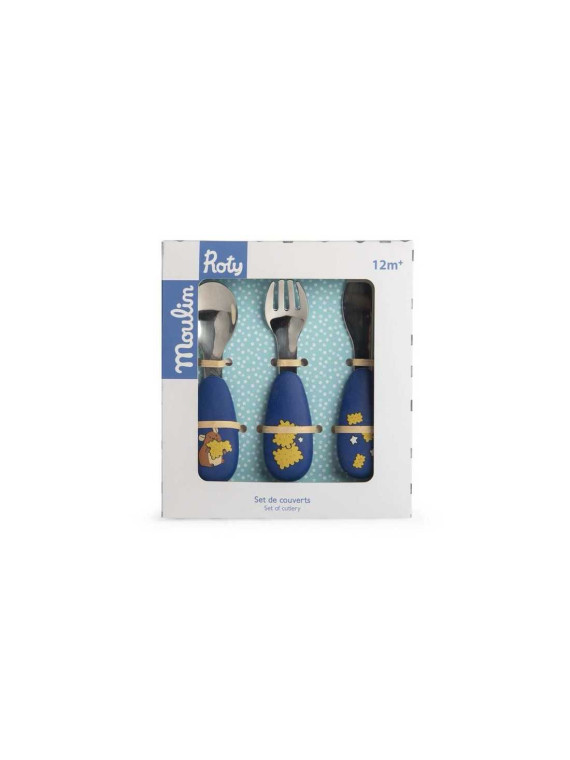 Set couverts silicone Puce & Pilou - Moulin Roty