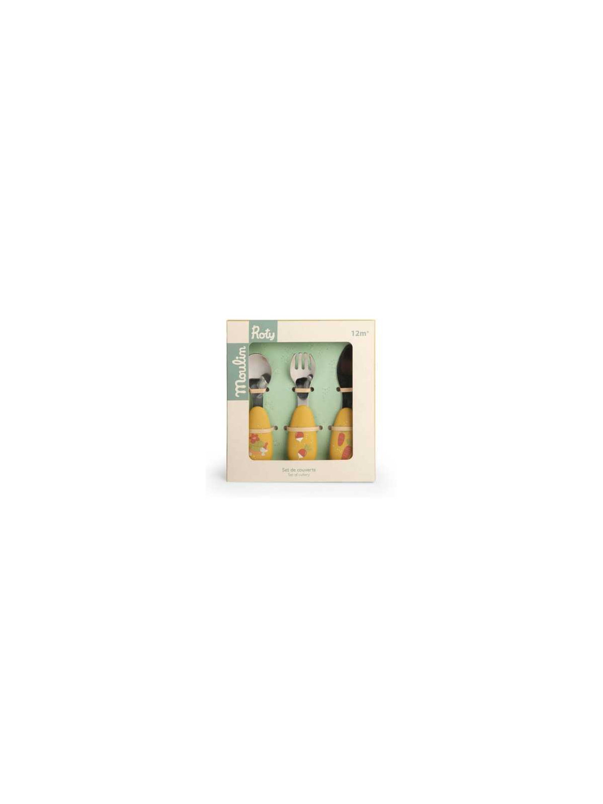 Set couverts silicone Trois Petits Lapins - Moulin Roty