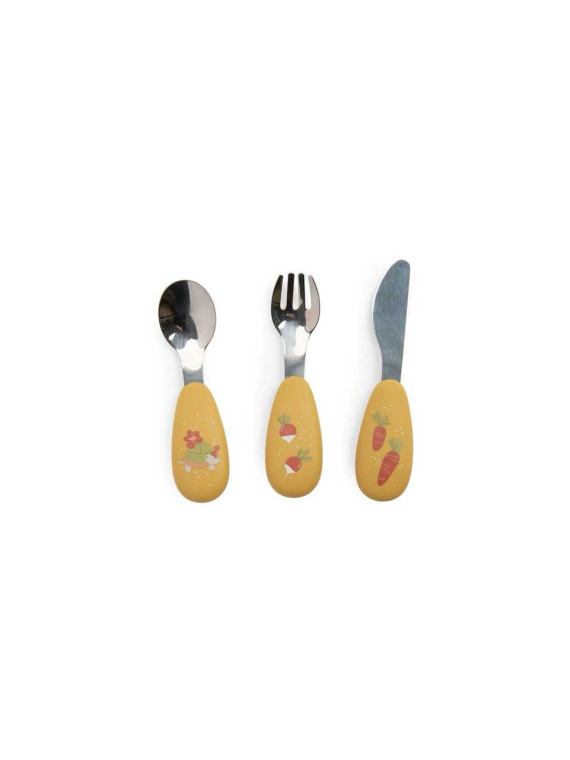 Set couverts silicone Trois Petits Lapins - Moulin Roty