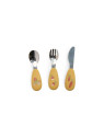 Set couverts silicone Trois Petits Lapins - Moulin Roty