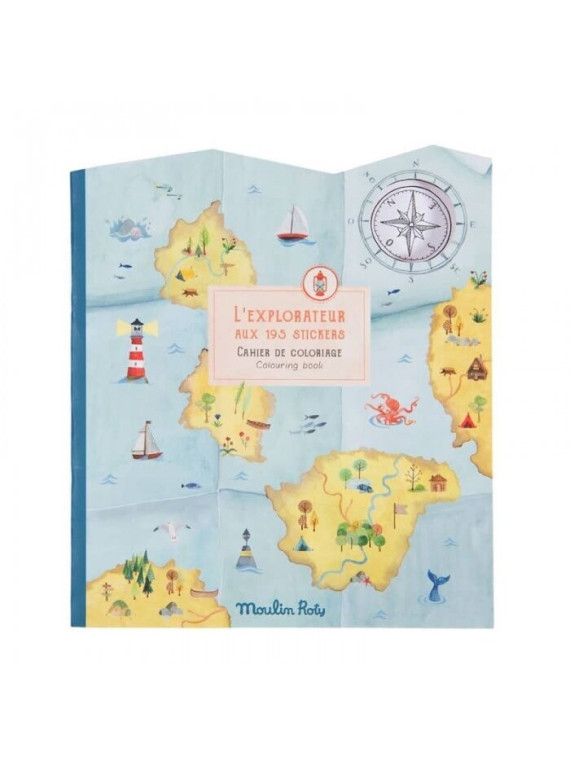 Cahier de coloriage et stickers L'explorateur