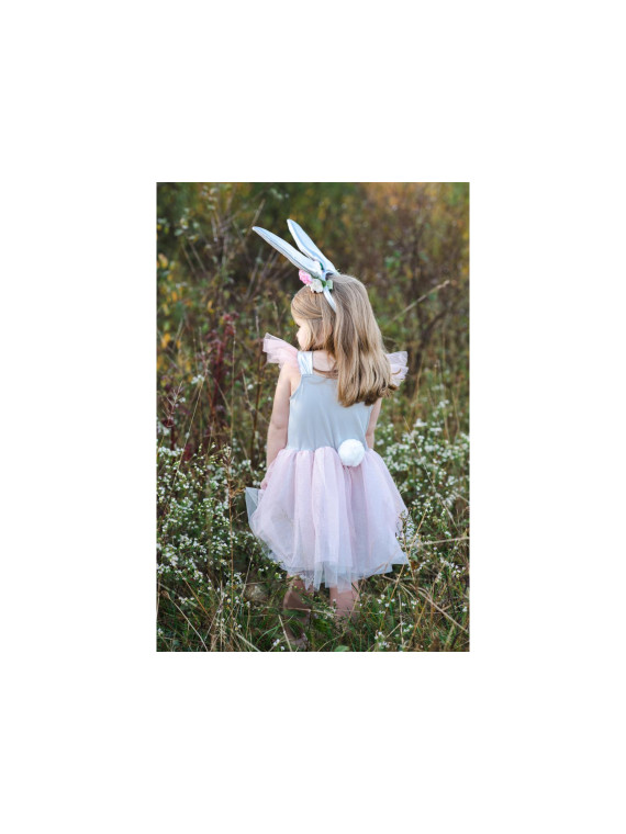 Robe de lapin avec coiffe, taille  5-6