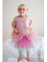 Tutu/Cape/Masque Super-duper, Rose & Or 4-6 ans