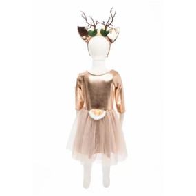 Robe de cerf des bois avec coiffe 5 - 6 ans