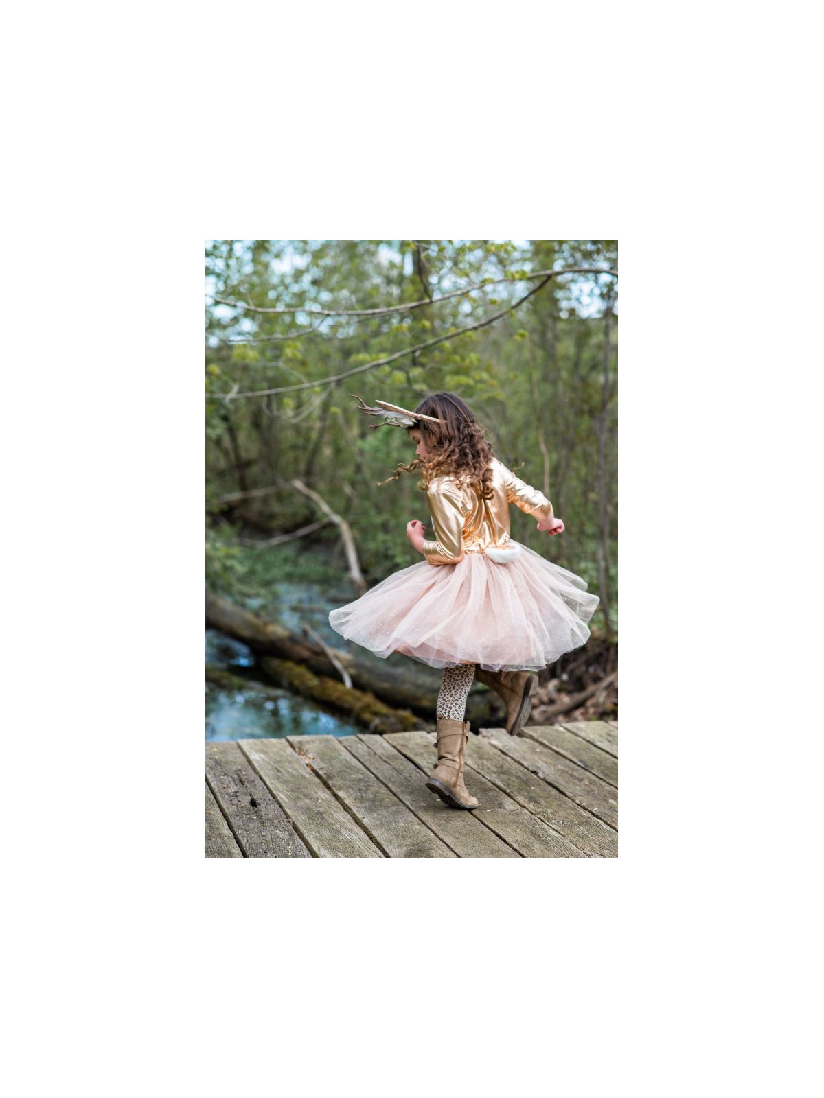 Robe de cerf des bois avec coiffe 5 - 6 ans