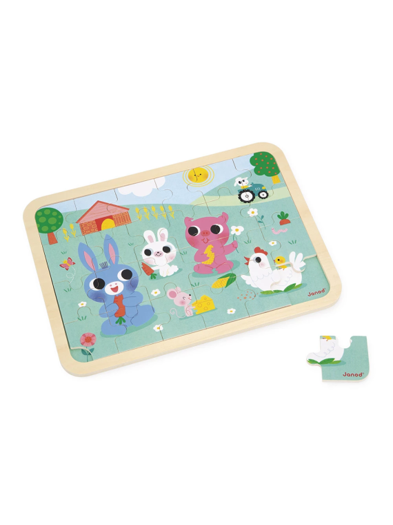 Puzzle en bois A la ferme 24 pièces