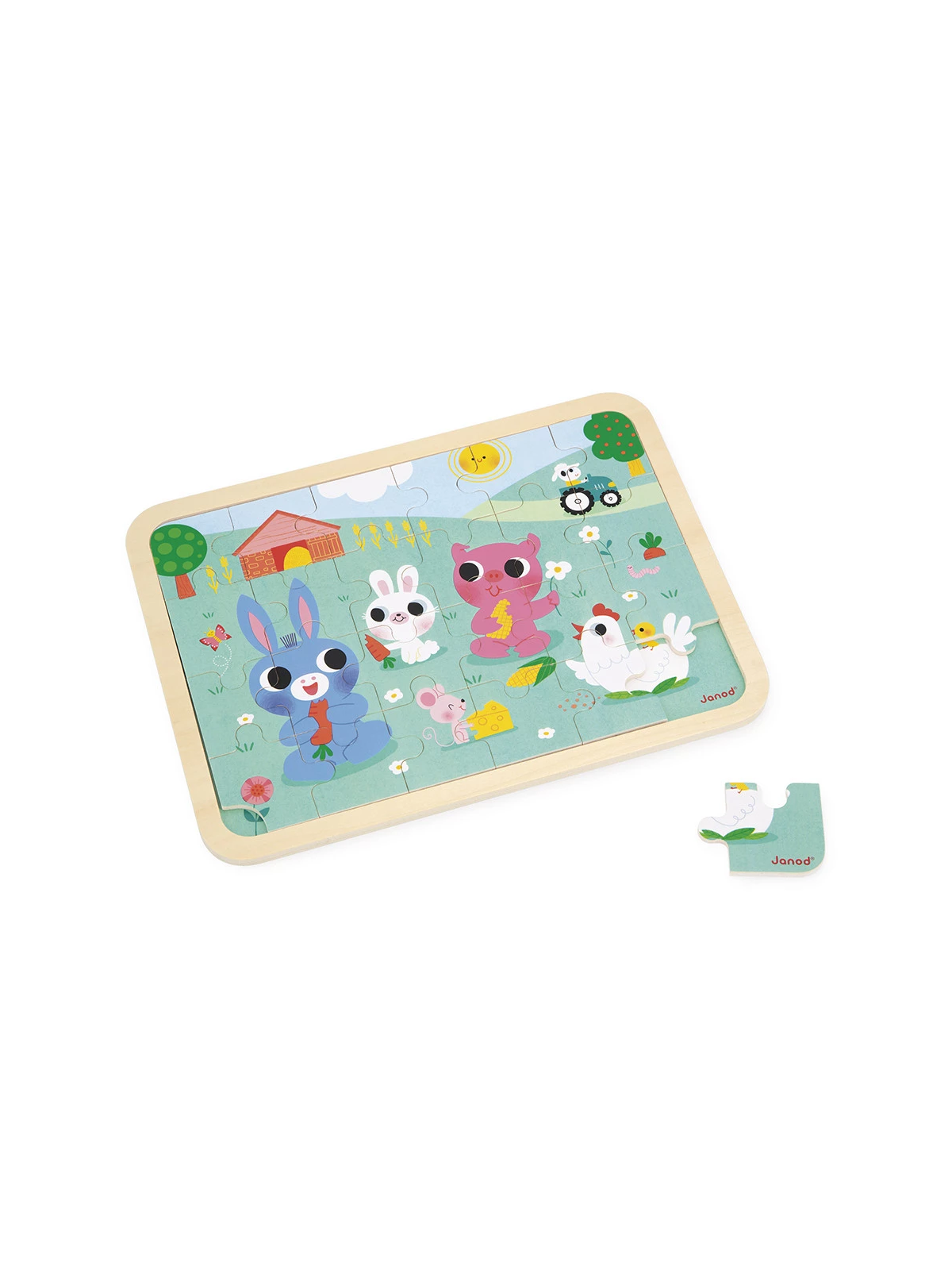 Puzzle en bois A la ferme 24 pièces