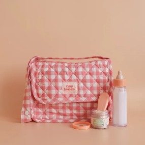 Ensemble Sac à Langer pour Poupée - Vichy Rose - Tiny Harlow