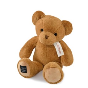 Ours en peluche marron clair assis - LE NOUNOURS - 40 cm