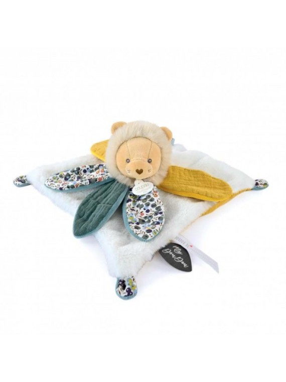 Doudou LION blanc avec pétales - BOH'AIME