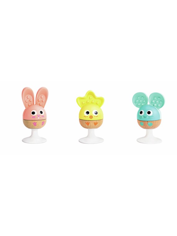 3 hochets à ventouse - animaux