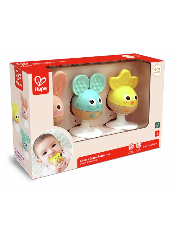 Set de 3 hochets poussins
