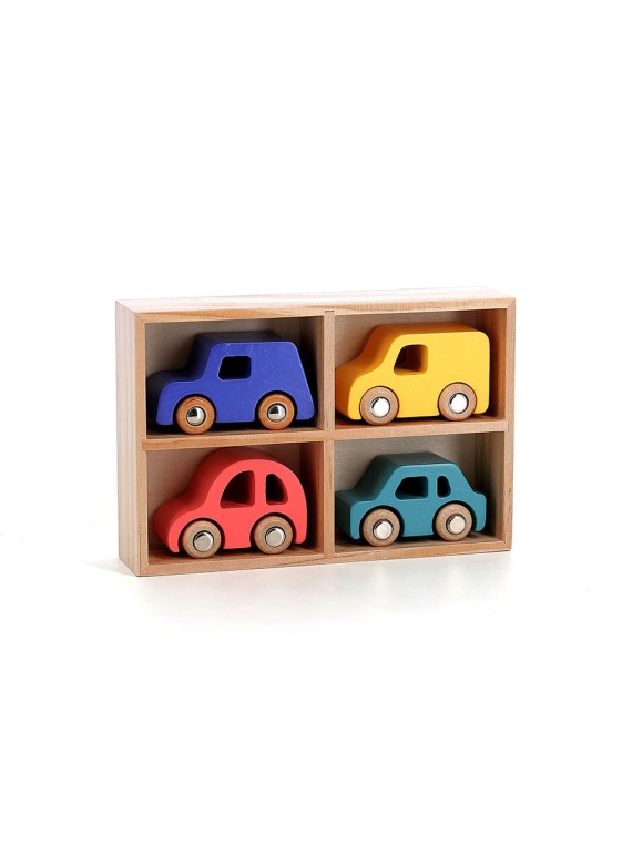 Coffret de 4 voitures en bois City, Vilacity