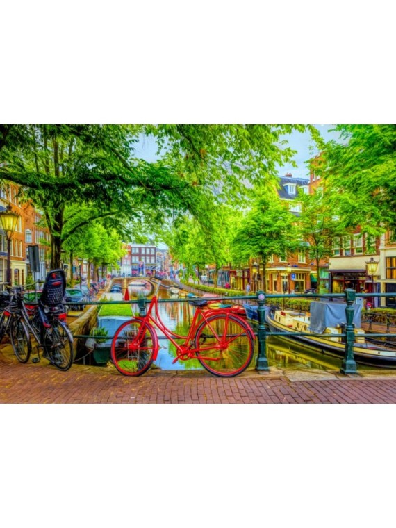 The Red Bike in Amsterdam puzzle 1000 pieces