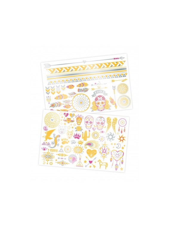 75 Tattoos lavables - Métalliques