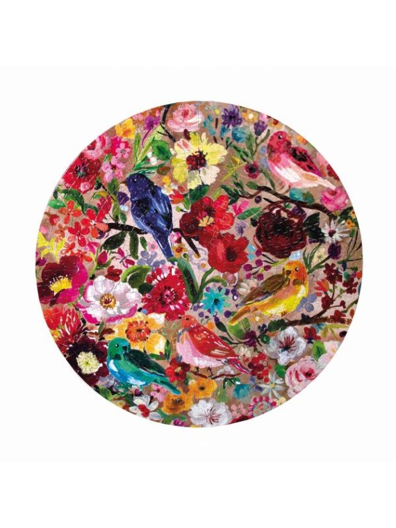 Puzzle 500 pcs rond Birds & Blossoms - Eeboo