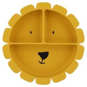 Assiette avec ventouse en silicone et compartiments Mr Lion