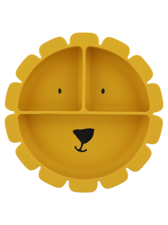 Assiette avec ventouse en silicone et compartiments Mr Lion