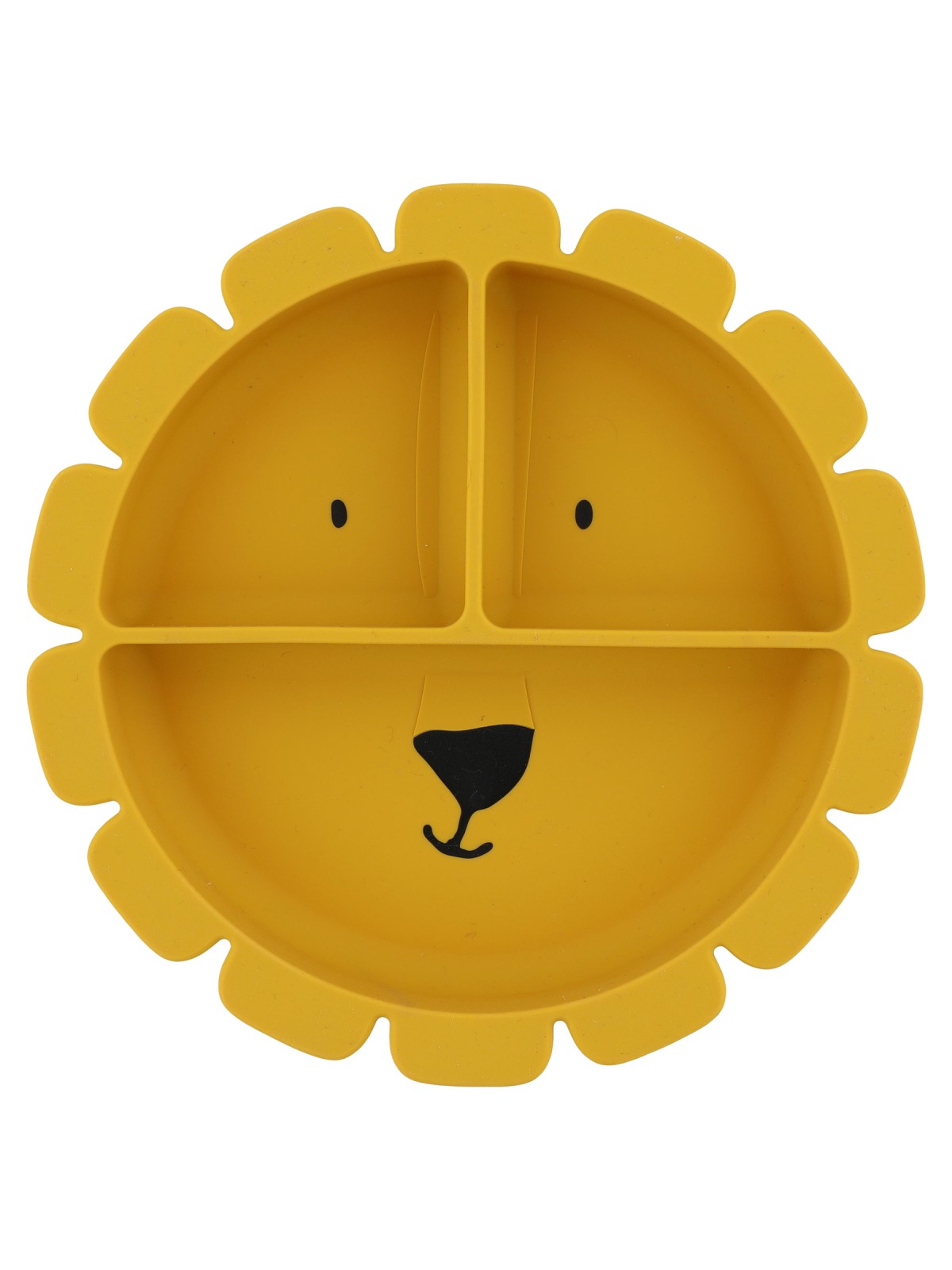 Assiette avec ventouse en silicone et compartiments Mr Lion