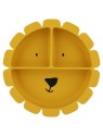 Assiette avec ventouse en silicone et compartiments Mr Lion