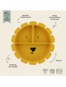Assiette avec ventouse en silicone et compartiments Mr Lion