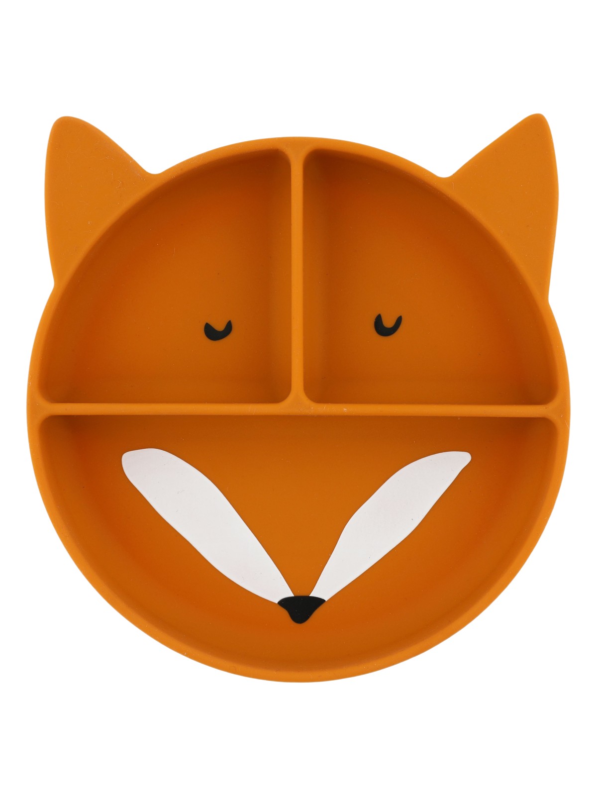 Assiette avec ventouse en silicone et compartiments Mr Fox