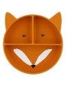 Assiette avec ventouse en silicone et compartiments Mr Fox