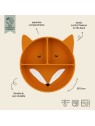 Assiette avec ventouse en silicone et compartiments Mr Fox
