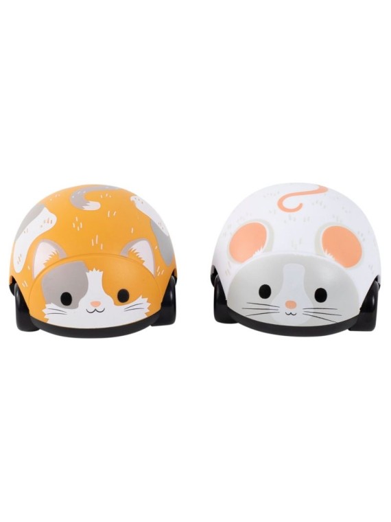 Lot de 2 véhicules à friction chat et souris