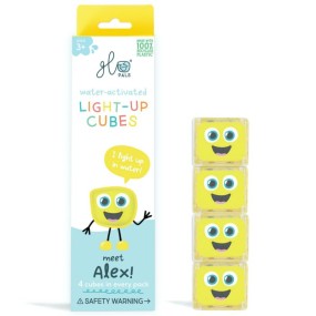 4 cubes lumineux Alex jaune