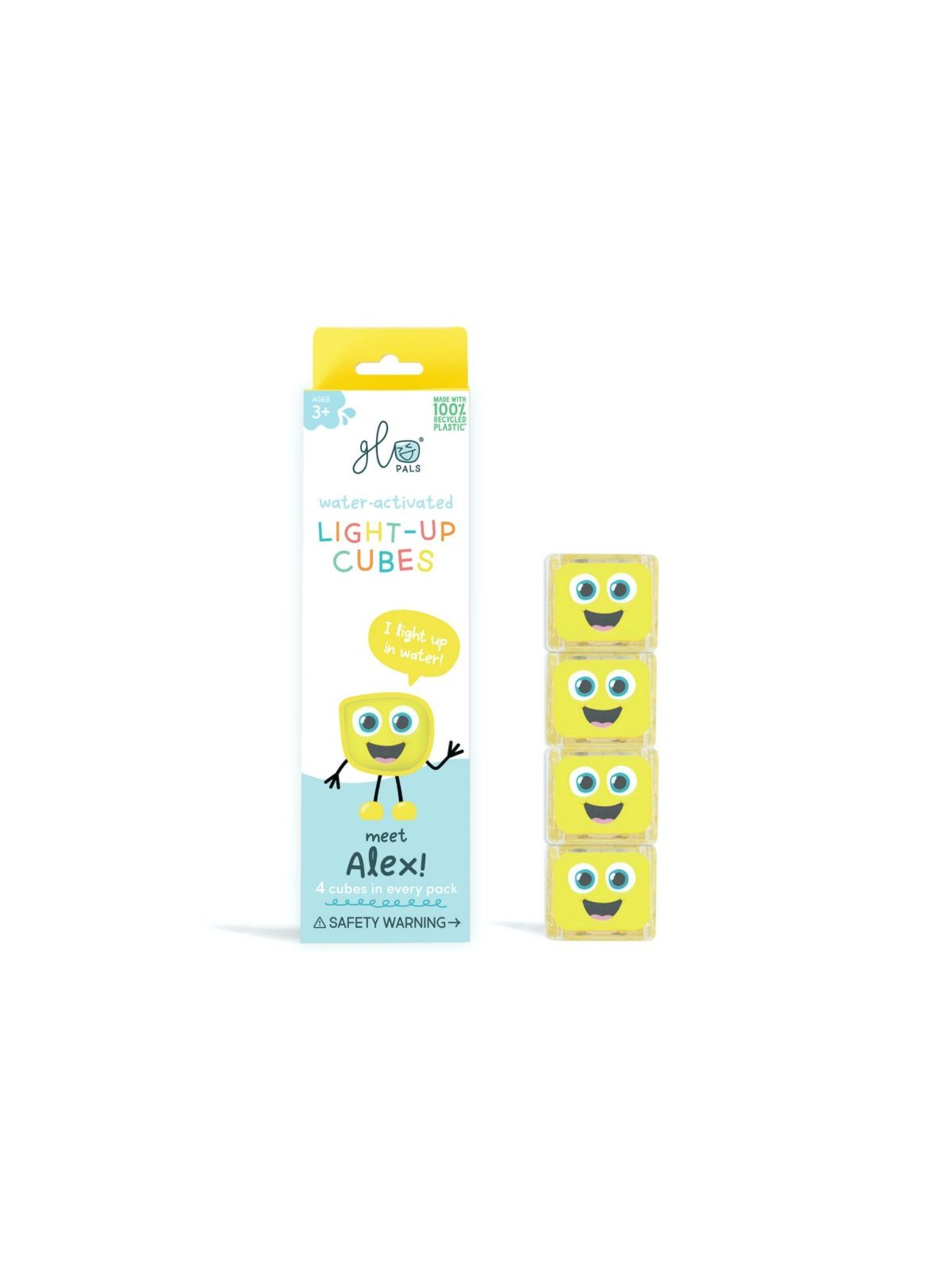 4 cubes lumineux Alex jaune