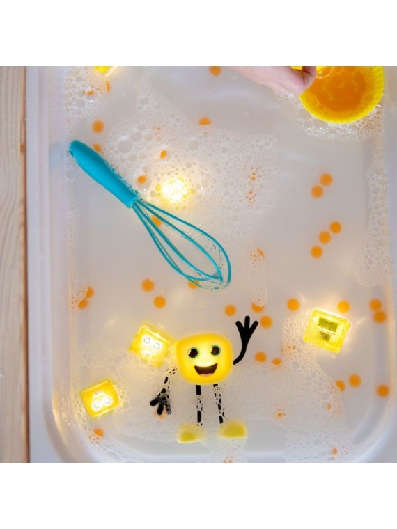 4 cubes lumineux Alex jaune