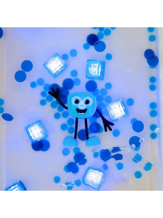 4 cubes lumineux Blair Bleu
