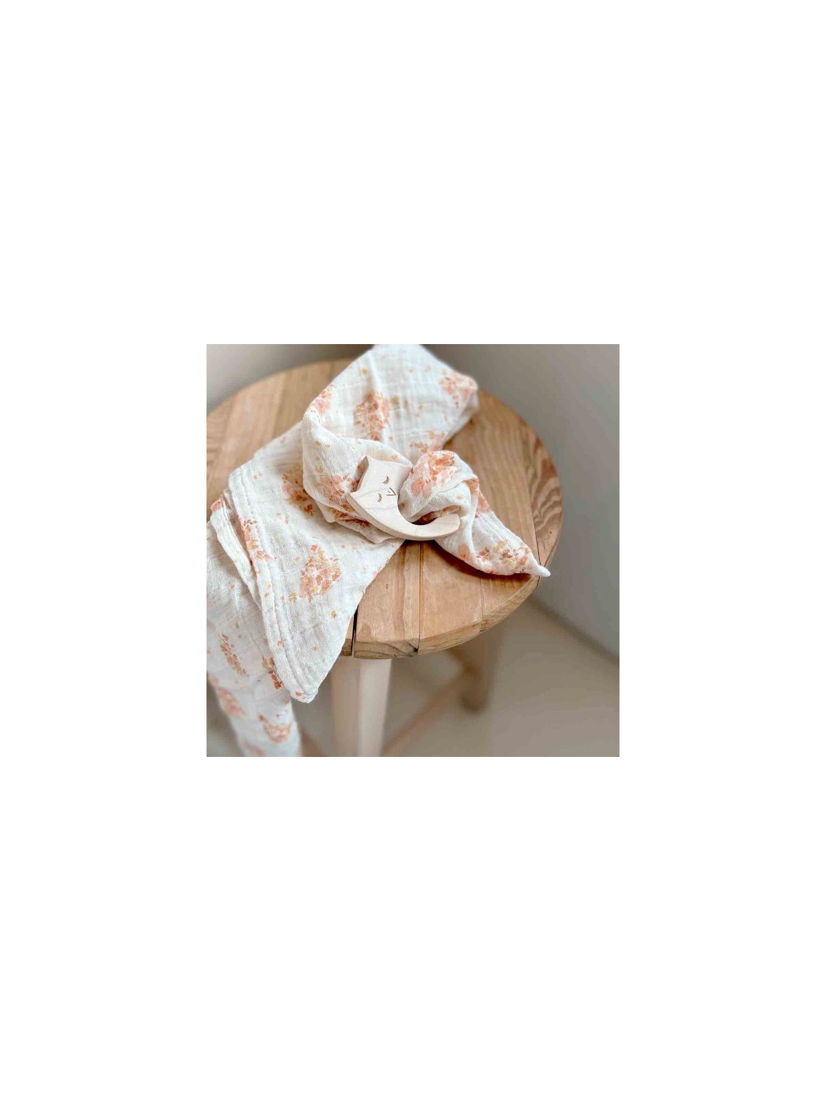 Lange bébé 70x70cm Bianca Bouquet Écru