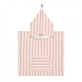 Poncho de bain Suzon Rayures rose pale 1 - 3 ans