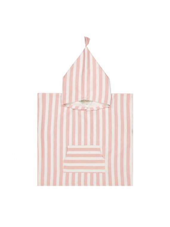 Poncho de bain  Rayures rose pale 4 - 6 ans
