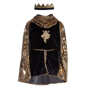 Ensemble de chevalier doré: Cape et couronne (9 - 10 ans)