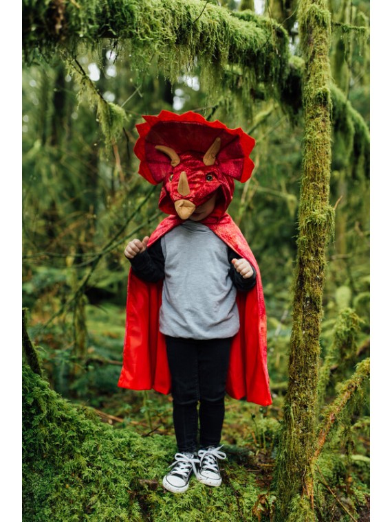 Cape à capuche Triceratops, rouge