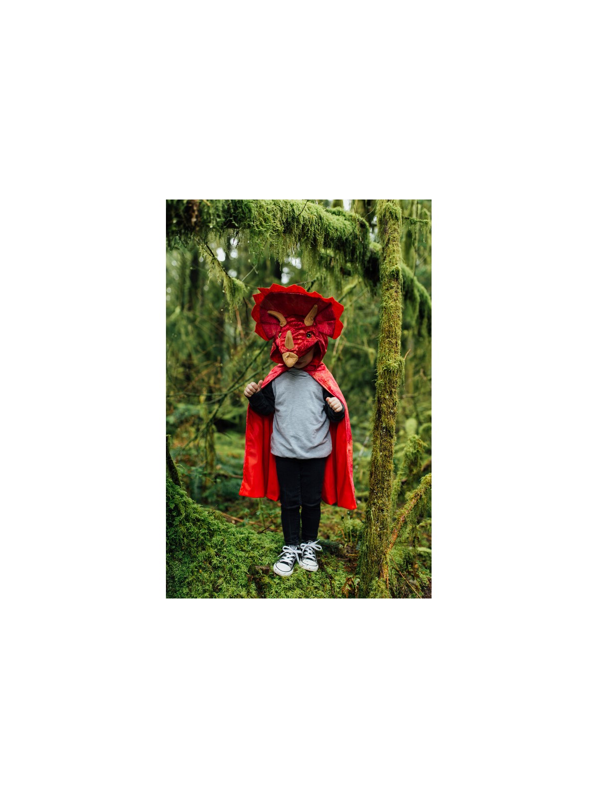 Cape à capuche Triceratops, rouge