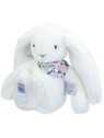 Peluche lapin blanc 25 cm - Lapin Fleurette
