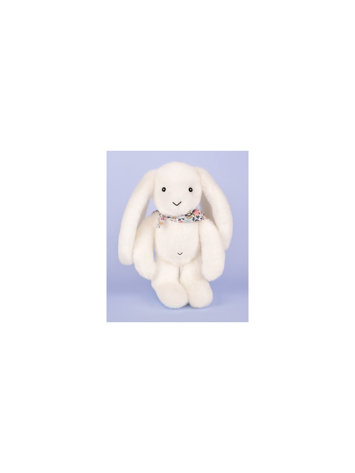 Peluche lapin blanc 25 cm - Lapin Fleurette