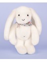 Peluche lapin blanc 25 cm - Lapin Fleurette