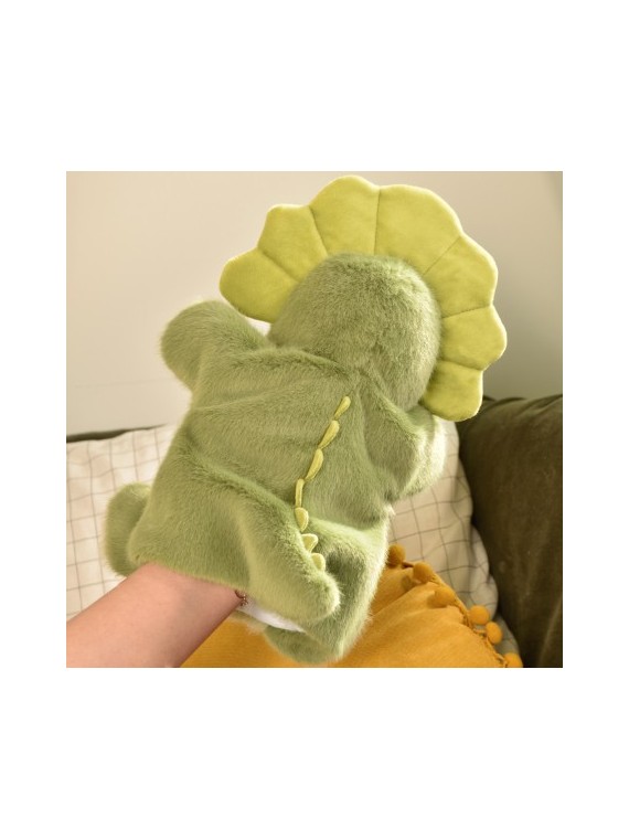 Marionnette Dinosaure vert - 24 cm