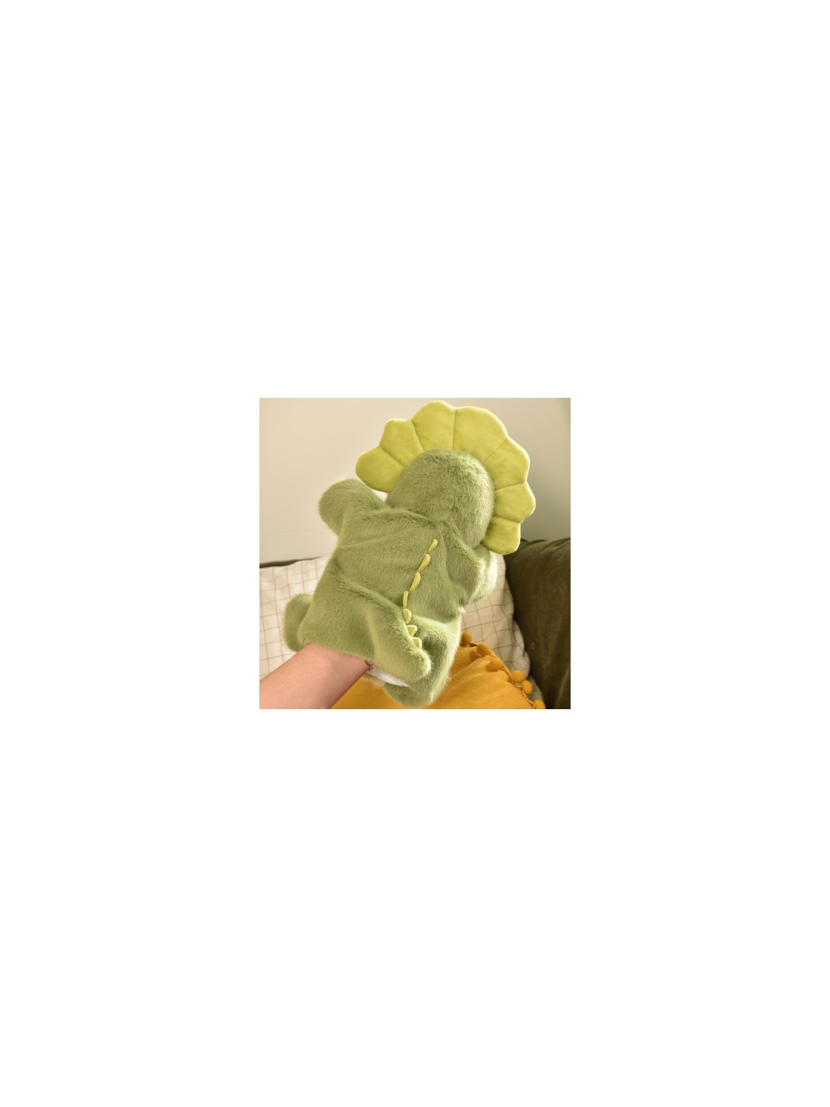 Marionnette Dinosaure vert - 24 cm